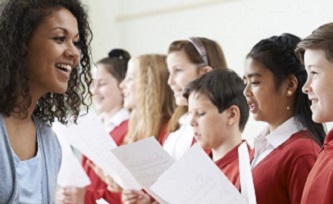 Teacher and pupils