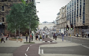 View of planned active travel improvements at Magdala Crescent