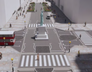 Computer generated image of how the Frederick Street junction will look after construction.