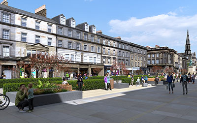 Proposed landscaped seating area in George Street