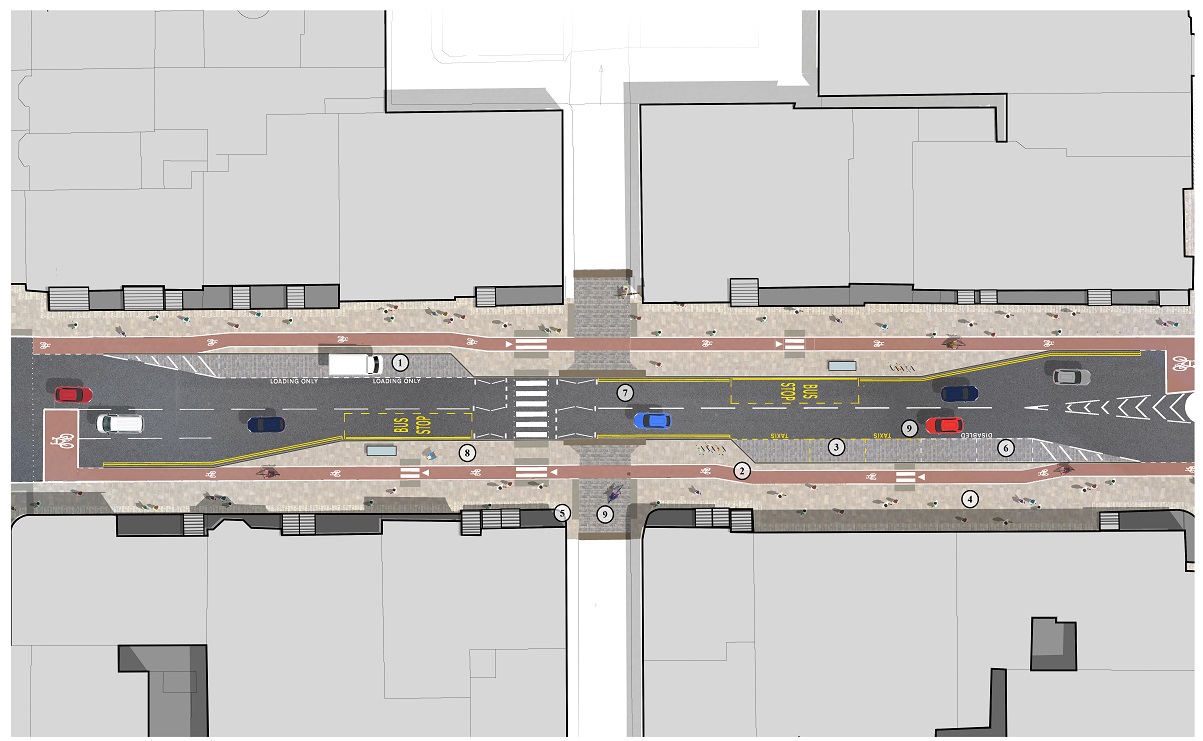 A plan showing the proposals for Hanover Street (North) as part of the George Street and First New Town project.