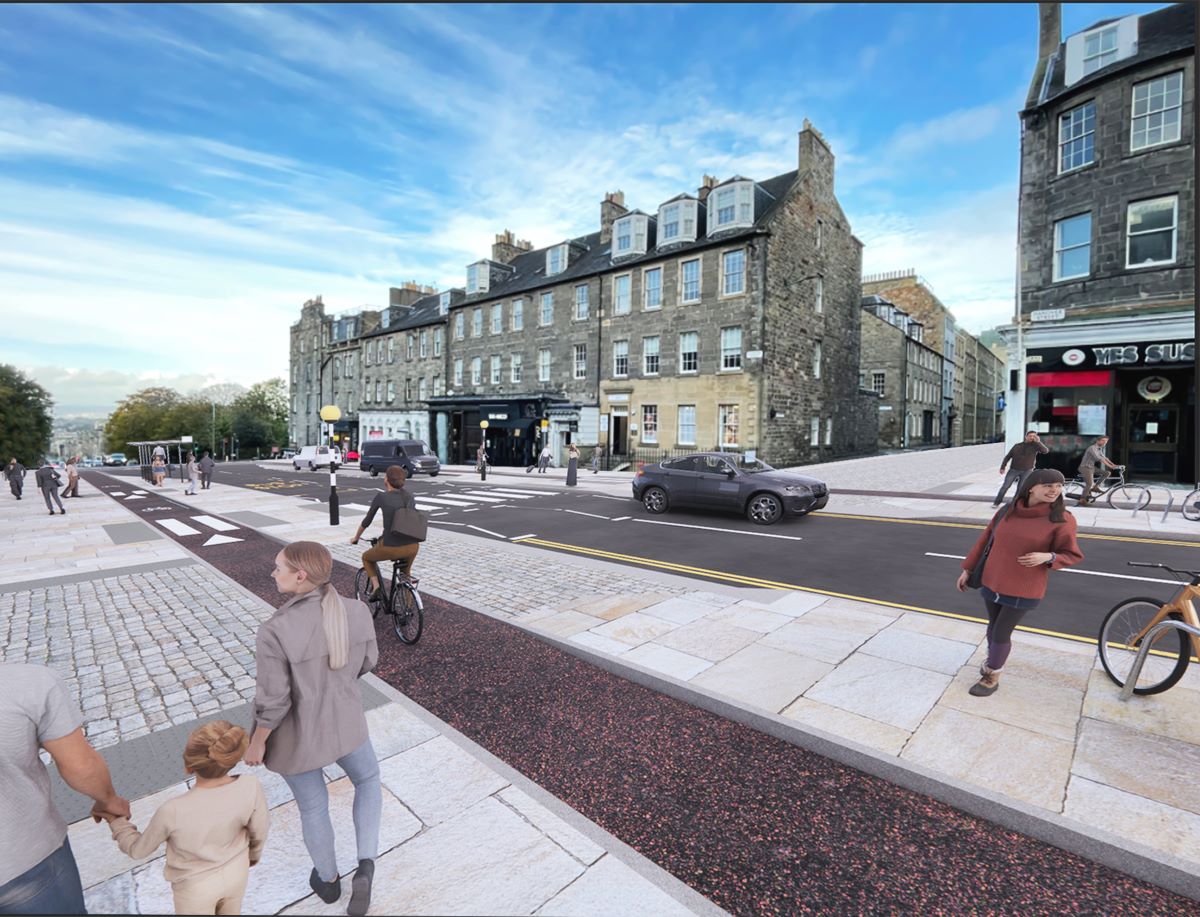 A computer generated image of Hanover Street north proposals as part of the George Street and First New Town project