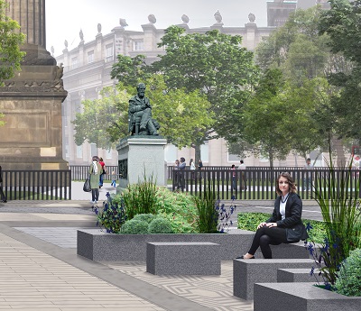 Proposed new location for James Clerk Maxwell statue at entrance to St Andrew Square