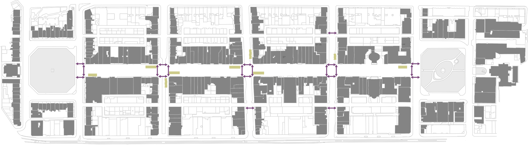 Drawing of accessibility provision throughout George Street.