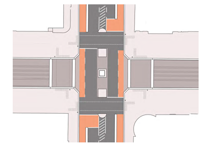Image showing the layout of the George Street junctions with Hanover Street