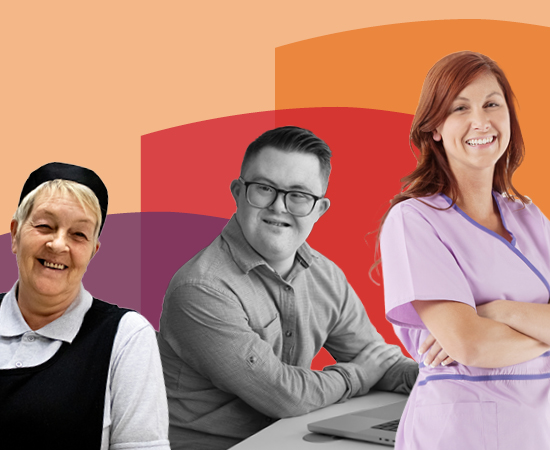 3 team members from catering, corporate and health and social care.