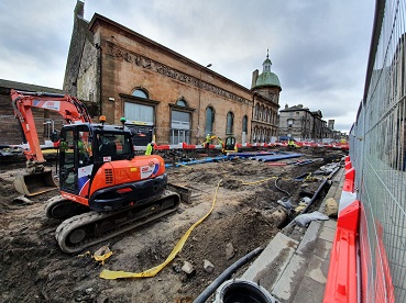 Construction work on Constitution Street