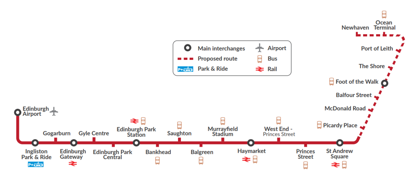 Edinburgh trams route