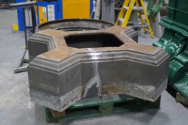 Base of London Road Pillar Clock welded together.