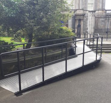 A ramp put in by the project for South Leith Parish Church.