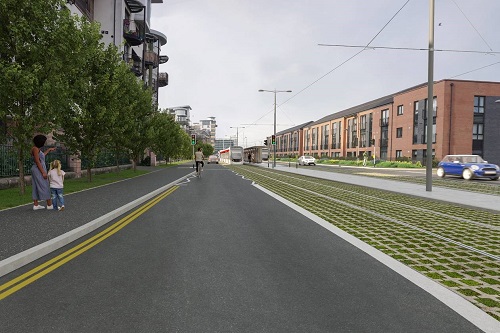 Artist impression of Stevedore Place post construction of Trams to Newhaven.